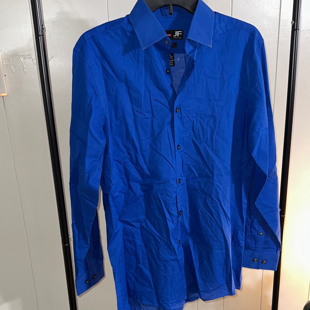 JF J.Ferrar Men's Blue Dress Shirt